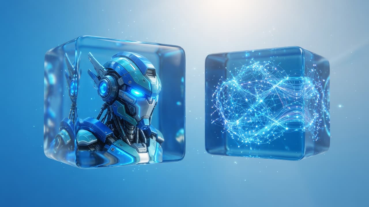 Mecha stylise + graphe neuronal filaire