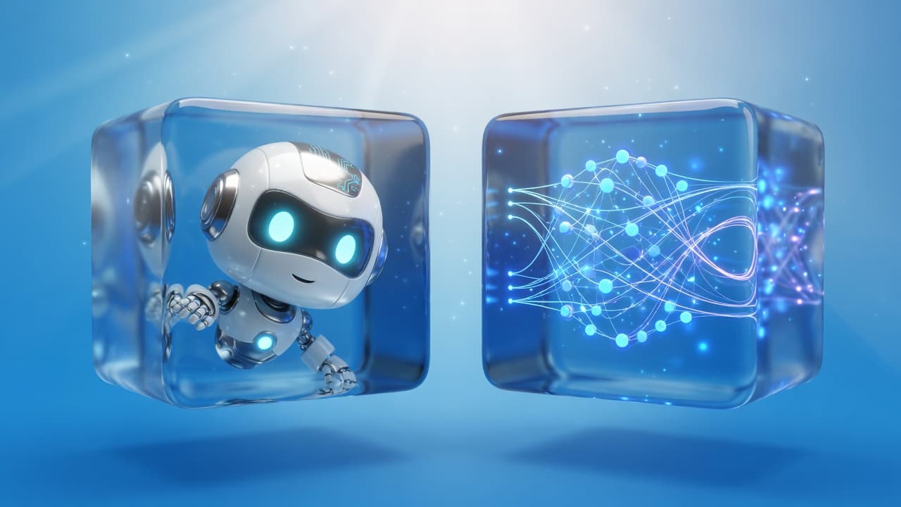Robot 3D + reseau neuronal lumineux